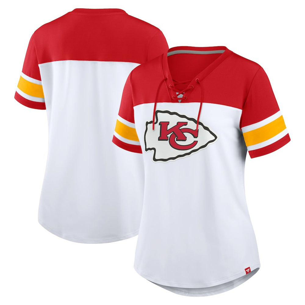 Kansas City Chiefs Women's Athena Lace-Up V-Neck T-Shirt | NFL Near me