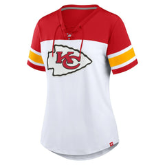Kansas City Chiefs Women's Athena Lace-Up V-Neck T-Shirt | NFL Near me
