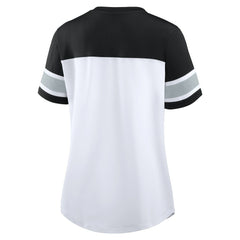 Las Vegas Raiders Women's Athena Lace-Up V-Neck T-Shirt | NFL Discount