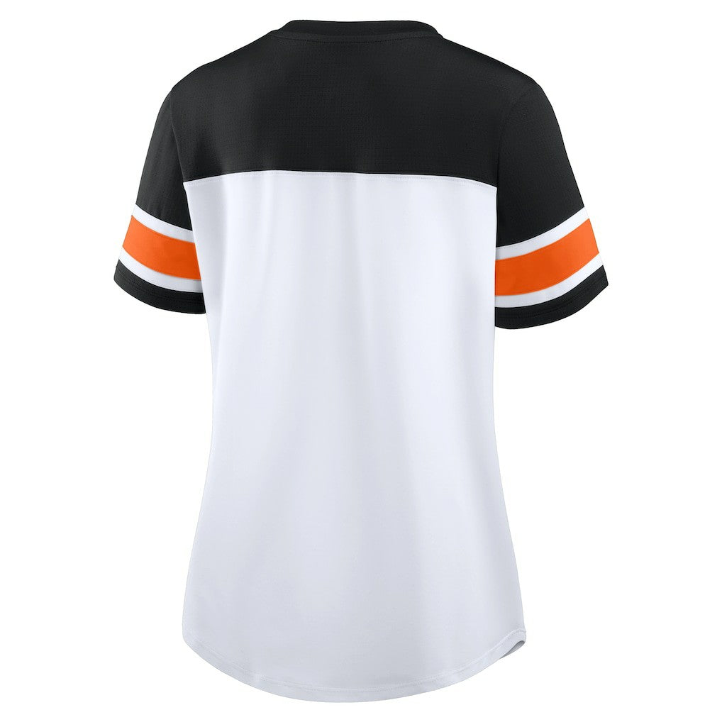 Cincinnati Bengals Women's Athena Rhinestone Lace-Up V-Neck T-Shirt | NFL Hot