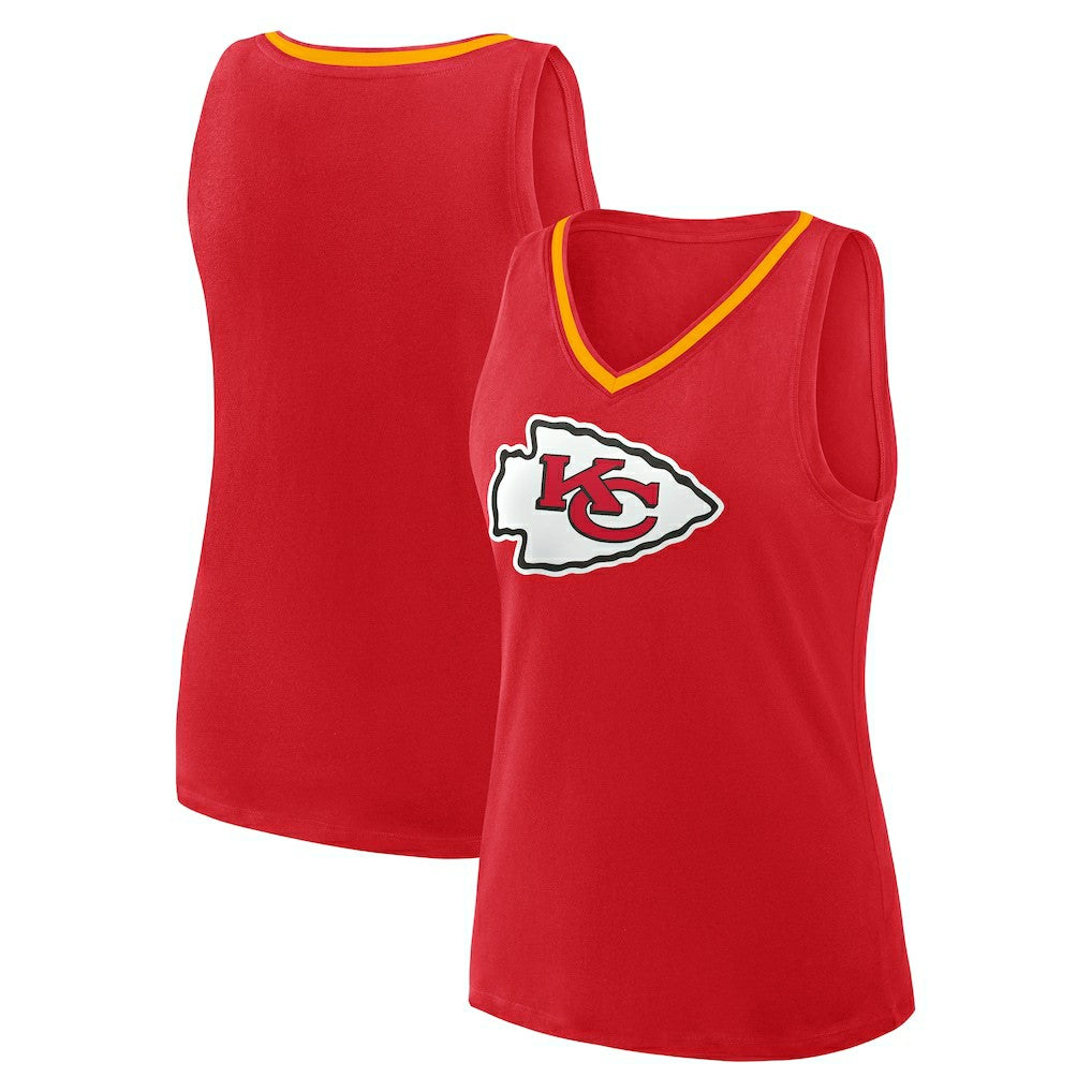 Kansas City Chiefs Logo Athletic Women's Stellar Win V-Neck Tank Top | NFL Outlet