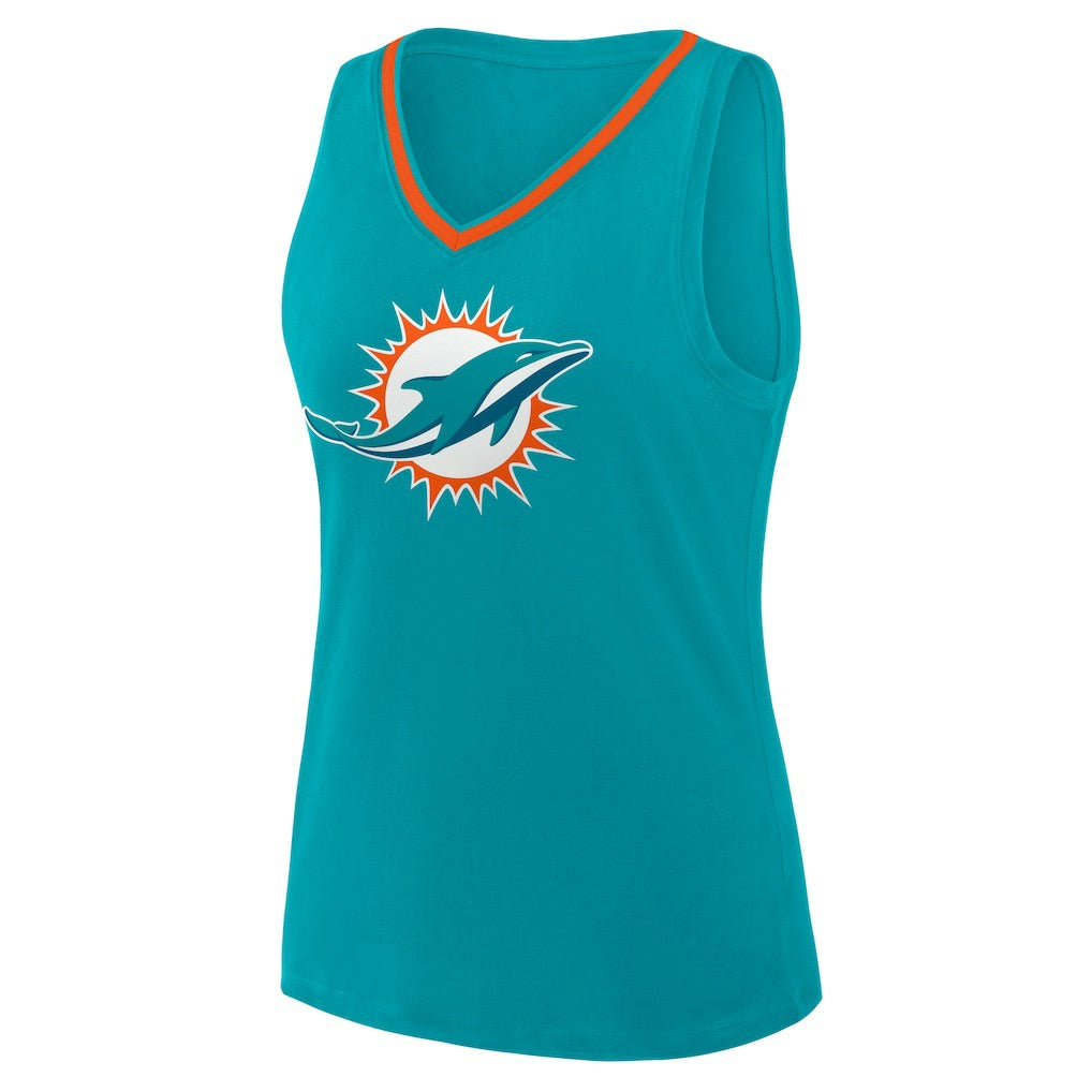 Miami Dolphins Logo Athletic Women's Stellar Win V-Neck Tank Top | NFL US