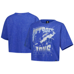 Detroit Lions Women's Cropped Boxy Sport Classics Mineral Wash T-Shirt | NFL New