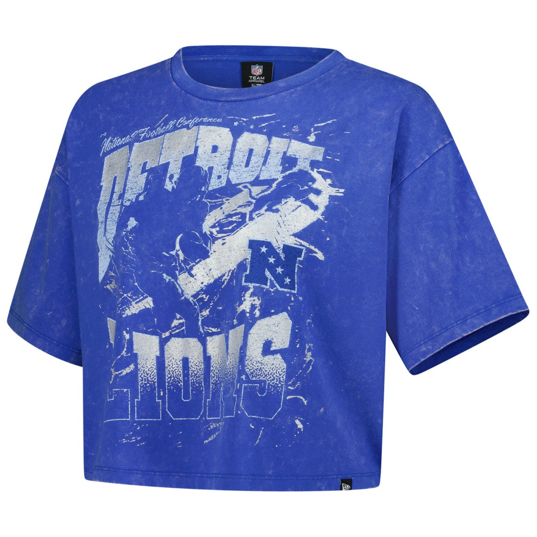 Detroit Lions Women's Cropped Boxy Sport Classics Mineral Wash T-Shirt | NFL New