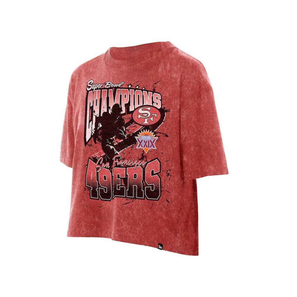San Francisco 49ers Women's Cropped Boxy Sport Classics Mineral Wash T-Shirt | NFL Near me
