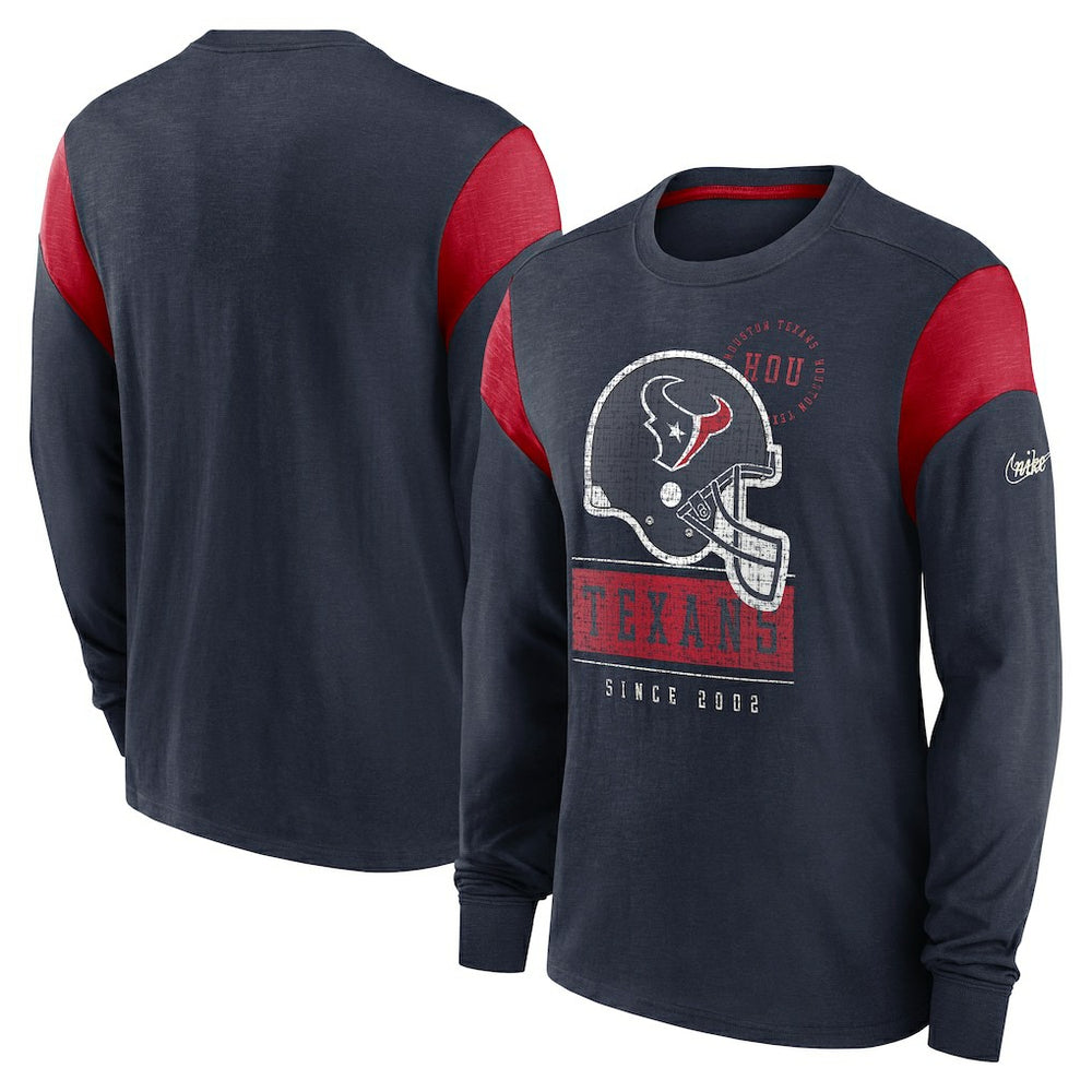 Houston Texans Rewind Playback Helmet Long Sleeve T-Shirt | NFL Online