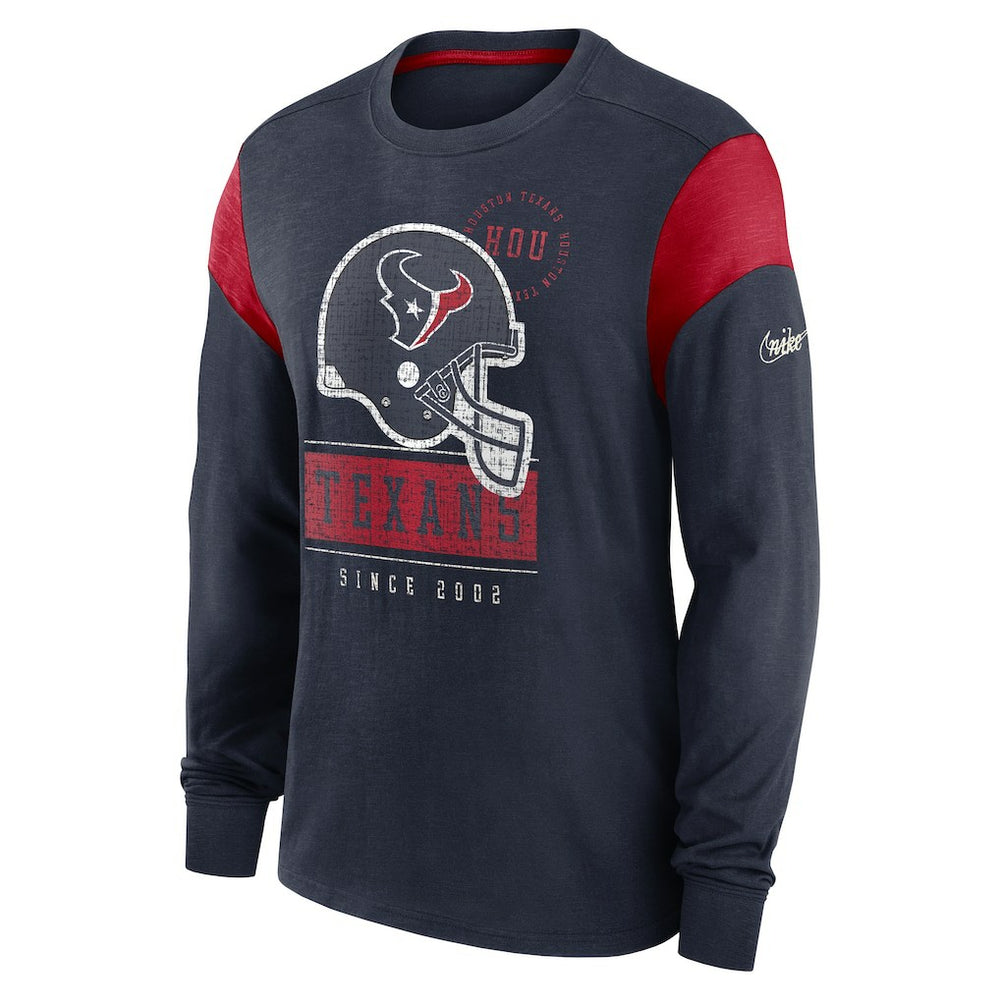 Houston Texans Rewind Playback Helmet Long Sleeve T-Shirt | NFL Online