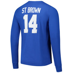 Detroit Lions Amon-Ra St. Brown  Majestic Threads Name & Number Long Sleeve T-Shirt | NFL Outlet