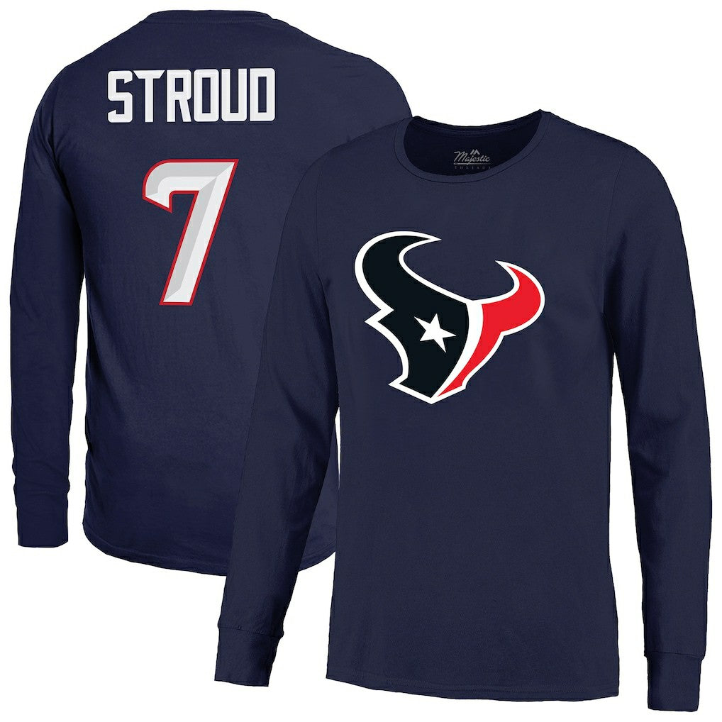 Houston Texans C.J. Stroud  Majestic Threads Name & Number Non-Distressed Long Sleeve T-Shirt | NFL Near me
