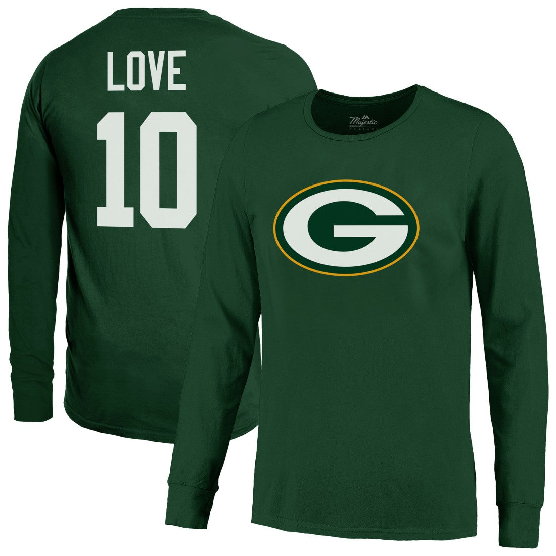 Green Bay Packers Jordan Love  Majestic Threads Name & Number Long Sleeve T-Shirt | NFL New
