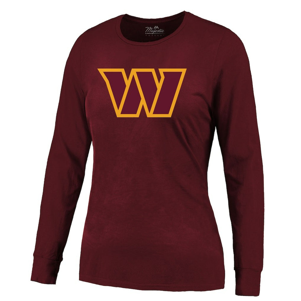 Washington Commanders Jayden Daniels  Majestic Threads Women's Player Name & Number Long Sleeve T-Shirt | NFL Outlet