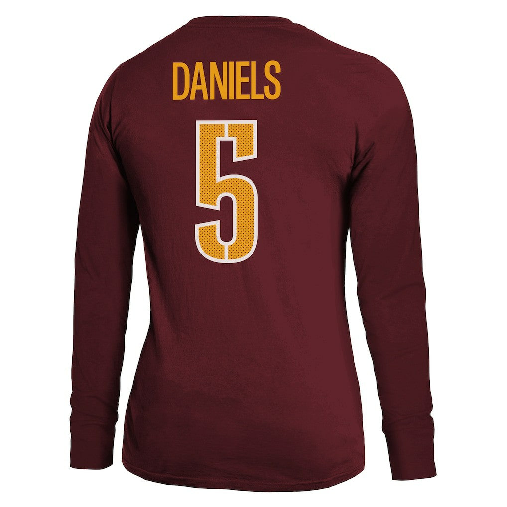 Washington Commanders Jayden Daniels  Majestic Threads Women's Player Name & Number Long Sleeve T-Shirt | NFL Outlet