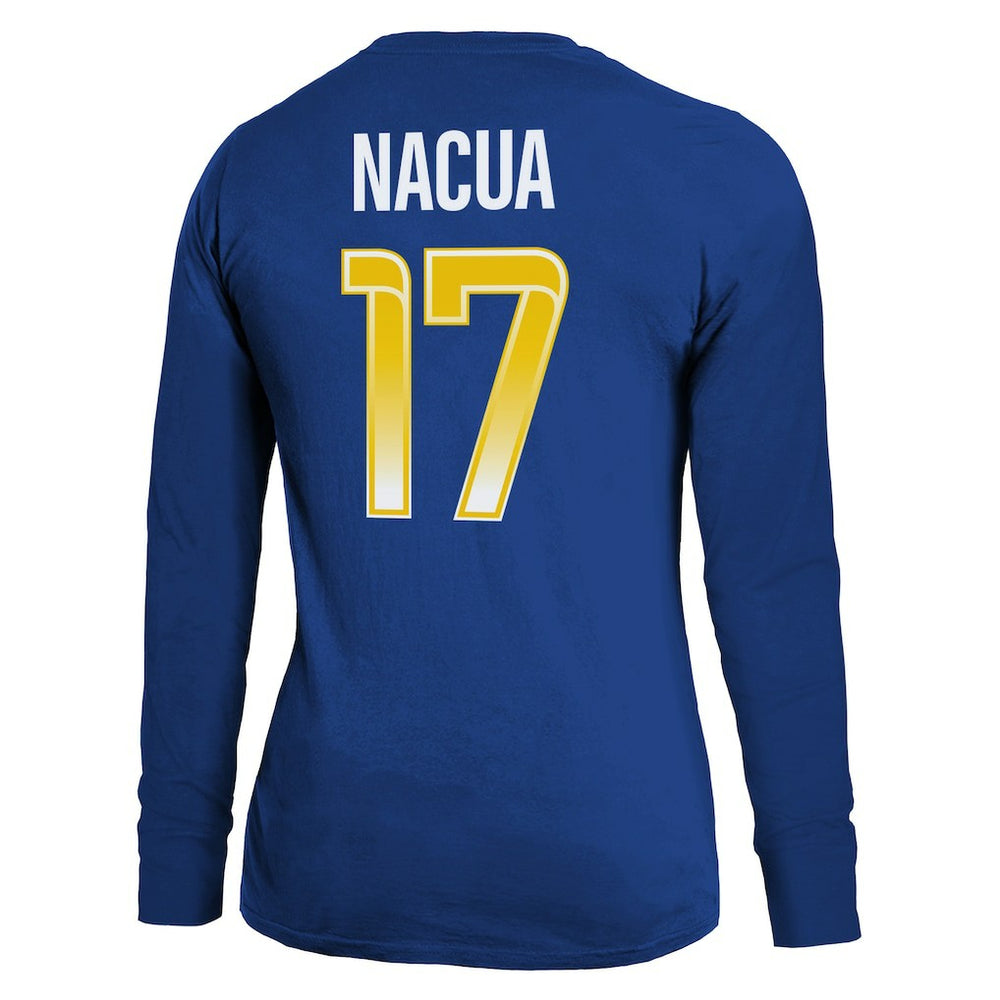 Los Angeles Rams Puka Nacua  Majestic Threads Women's Player Name & Number Long Sleeve T-Shirt | NFL Outlet