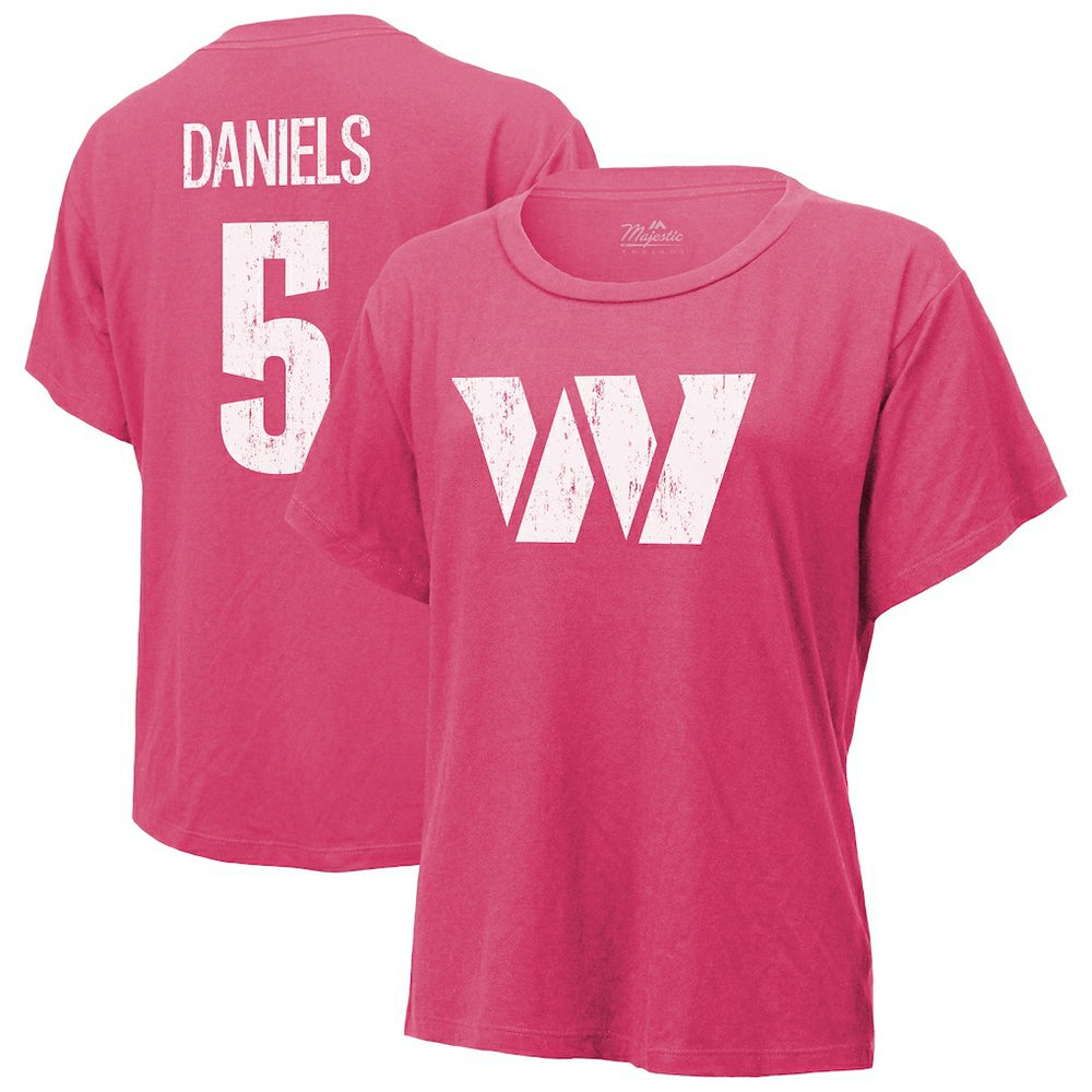 Washington Commanders Jayden Daniels  Majestic Threads Women's Name & Number T-Shirt | NFL Outlet