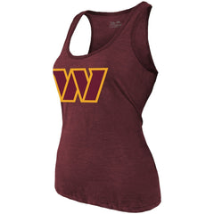 Washington Commanders Jayden Daniels  Majestic Threads Women's Name & Number Tri-Blend Scoop Neck Tank Top | NFL On sale