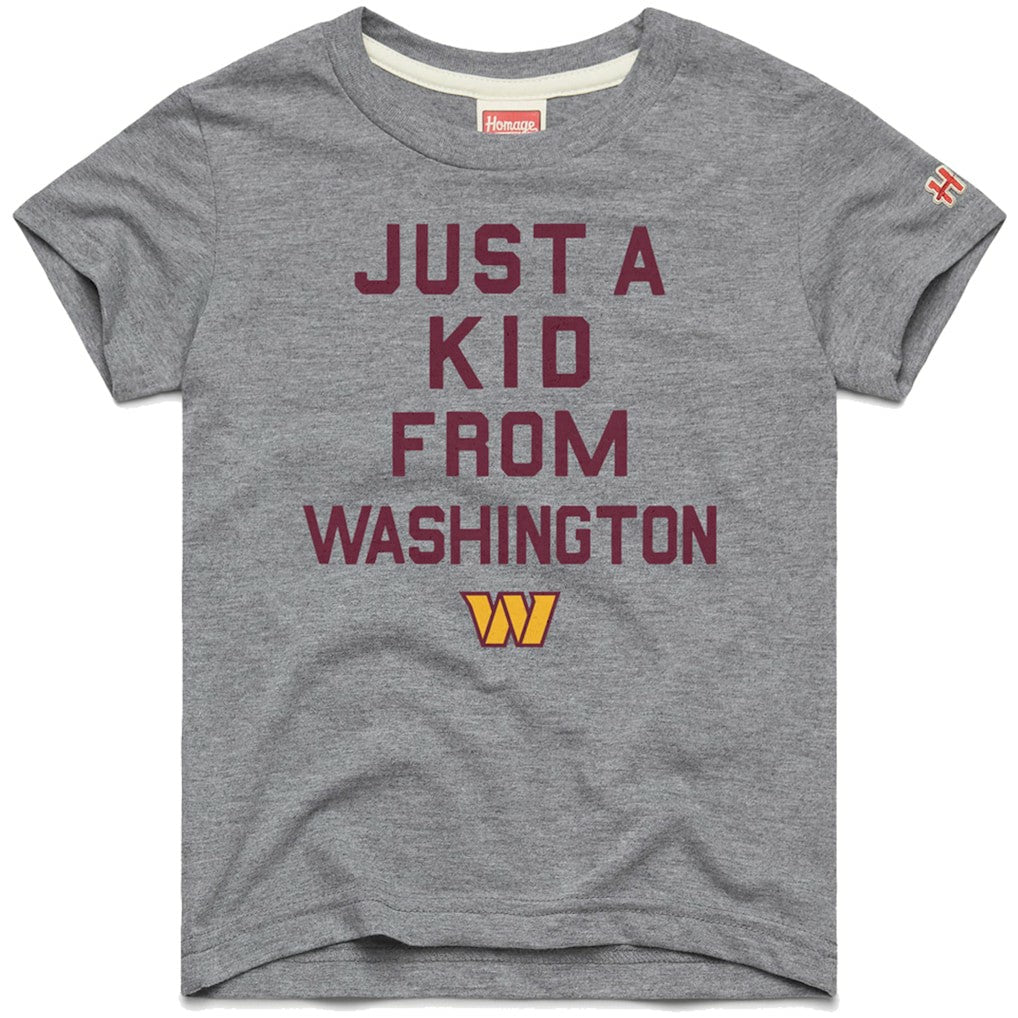 Washington Commanders Homage Youth Just a Kid Tri-Blend T-Shirt | NFL On sale