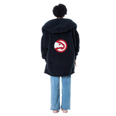 The Best Lounger in the World By Jill Martin Atlanta Hawks Unisex Black Oversized Open-Front Hoodie Sweater cheap | NBA