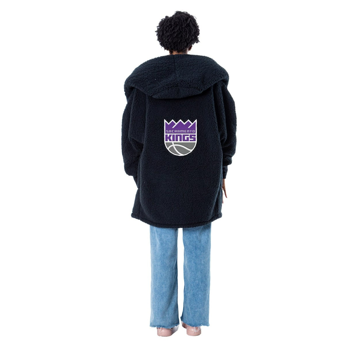 The Best Lounger in the World By Jill Martin Sacramento Kings Unisex Black Oversized Open-Front Hoodie Sweater discount | NBA
