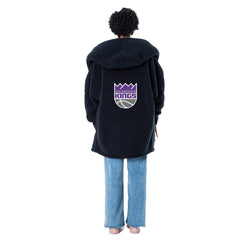 The Best Lounger in the World By Jill Martin Sacramento Kings Unisex Black Oversized Open-Front Hoodie Sweater discount | NBA