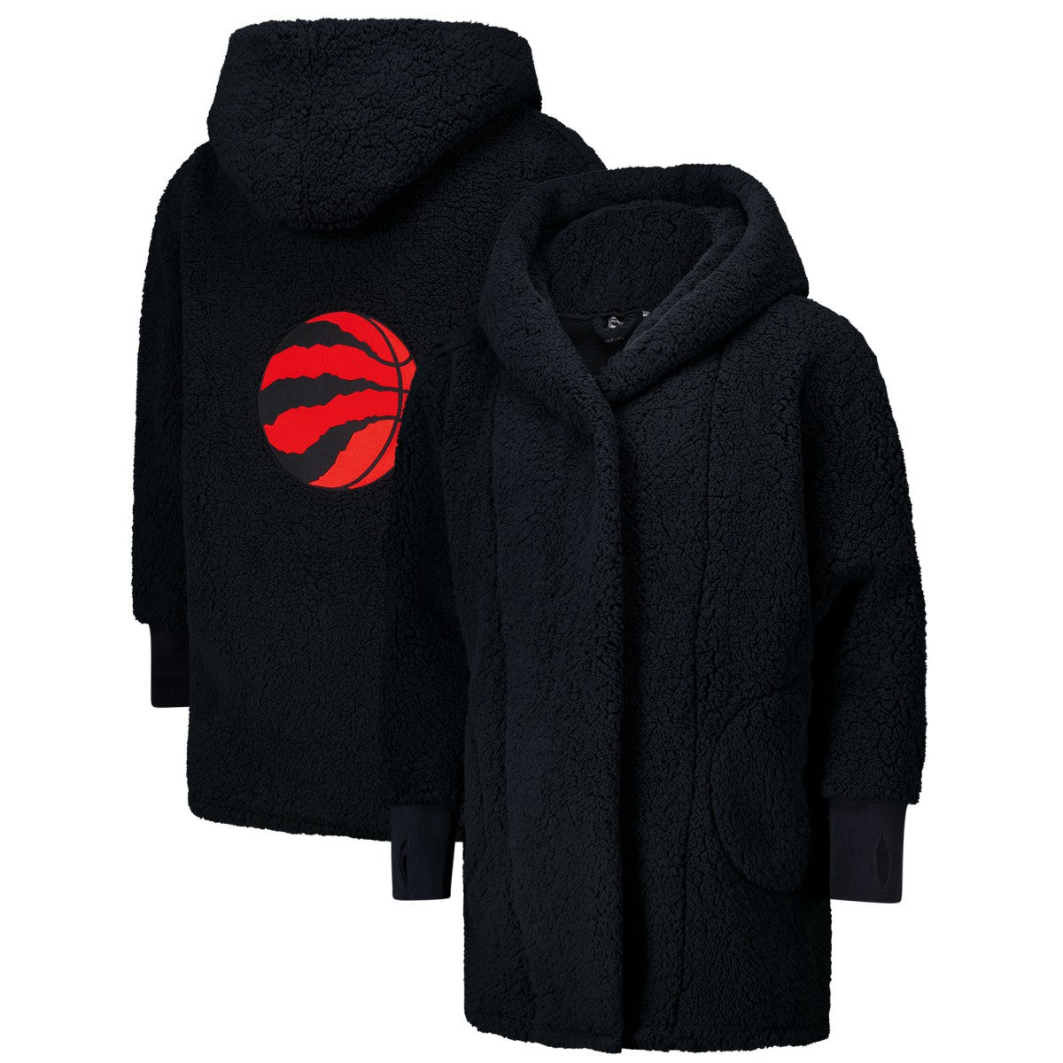 The Best Lounger in the World By Jill Martin Toronto Raptors Unisex Black Oversized Open-Front Hoodie Sweater sale | NBA