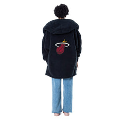 The Best Lounger in the World By Jill Martin Miami Heat Unisex Black Oversized Open-Front Hoodie Sweater shop | NBA