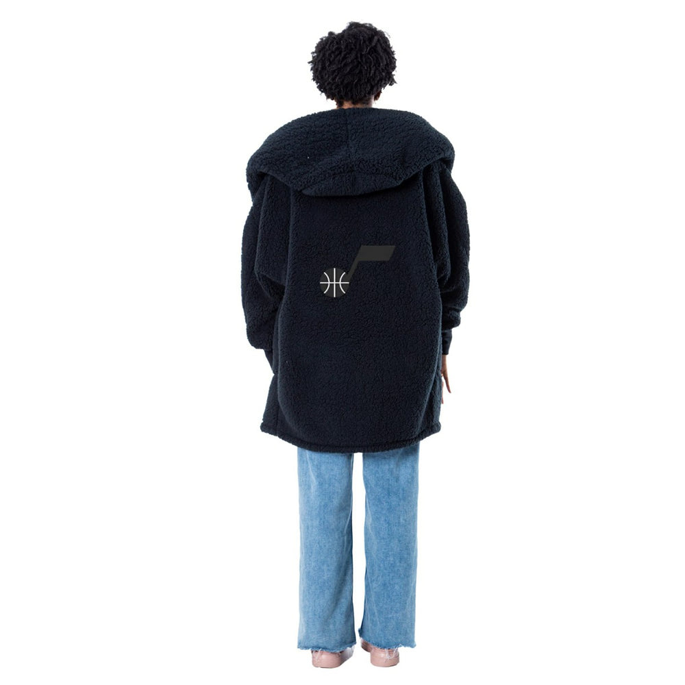 The Best Lounger in the World By Jill Martin Utah Jazz Unisex Black Oversized Open-Front Hoodie Sweater shop | NBA