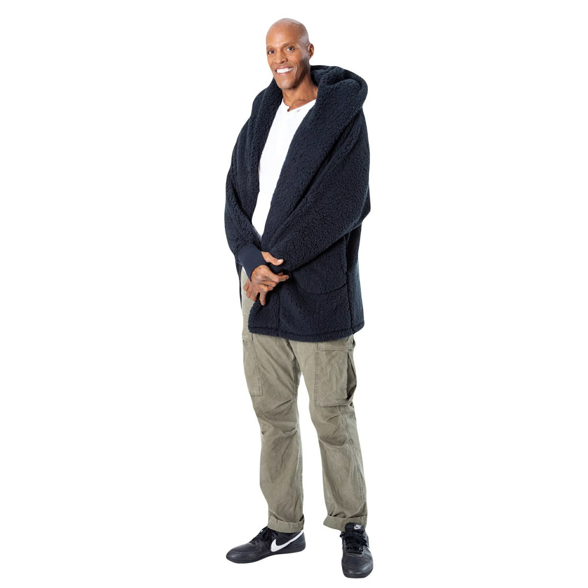 The Best Lounger in the World By Jill Martin Washington Wizards Unisex Navy Oversized Open-Front Hoodie Sweater shop | NBA
