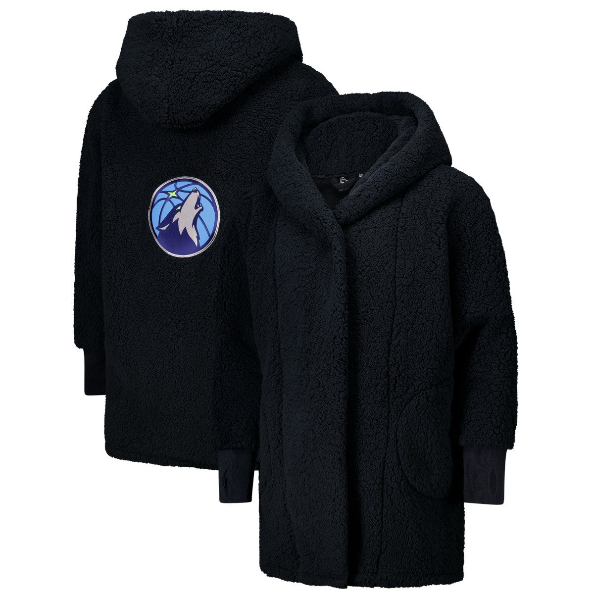 The Best Lounger in the World By Jill Martin Minnesota Timberwolves Unisex Navy Oversized Open-Front Hoodie Sweater discount | NBA
