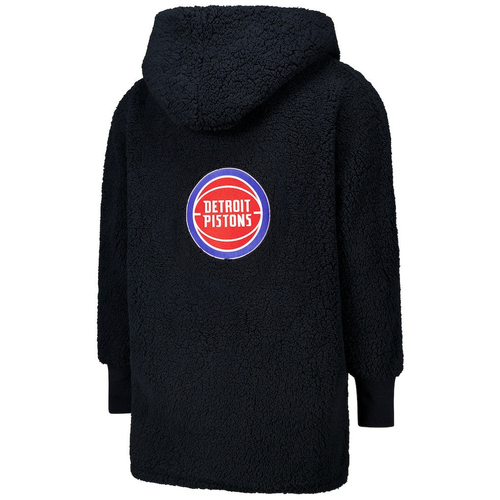 The Best Lounger in the World By Jill Martin Detroit Pistons Unisex Black Oversized Open-Front Hoodie Sweater cheap | NBA