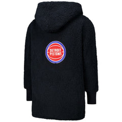 The Best Lounger in the World By Jill Martin Detroit Pistons Unisex Black Oversized Open-Front Hoodie Sweater cheap | NBA