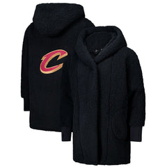 The Best Lounger in the World By Jill Martin Cleveland Cavaliers Unisex Black Oversized Open-Front Hoodie Sweater shop | NBA