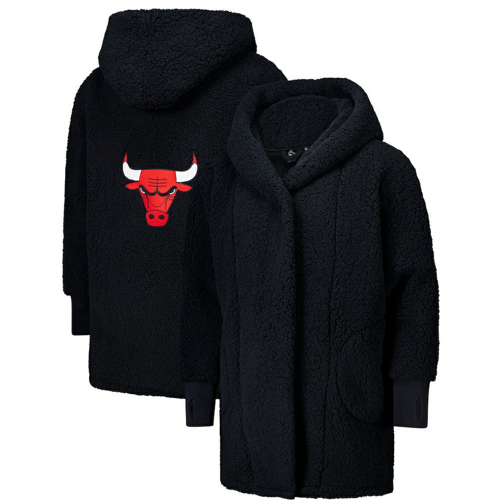 The Best Lounger in the World By Jill Martin Chicago Bulls Unisex Black Oversized Open-Front Hoodie Sweater cheap | NBA