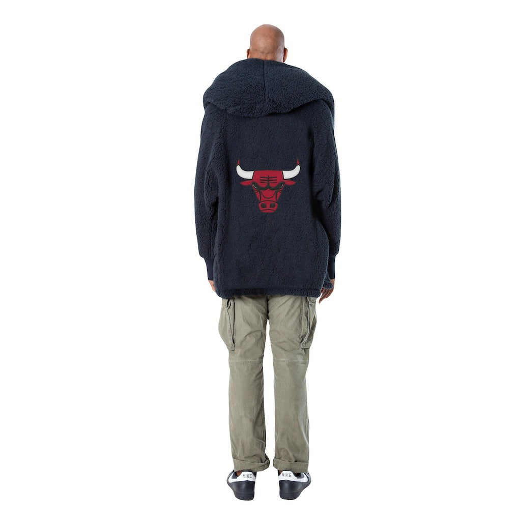 The Best Lounger in the World By Jill Martin Chicago Bulls Unisex Black Oversized Open-Front Hoodie Sweater cheap | NBA