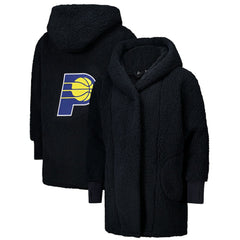 The Best Lounger in the World By Jill Martin Indiana Pacers Unisex Black Oversized Open-Front Hoodie Sweater discount | NBA