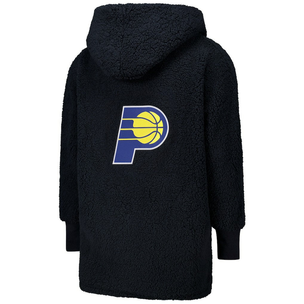 The Best Lounger in the World By Jill Martin Indiana Pacers Unisex Black Oversized Open-Front Hoodie Sweater discount | NBA