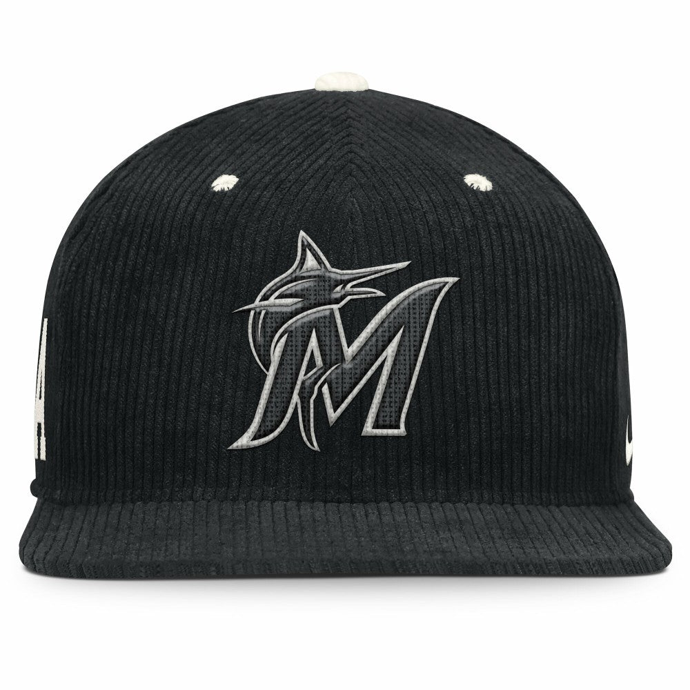 Miami Marlins Nike Pro Corduroy Structured Snapback Hat - MLB Hats