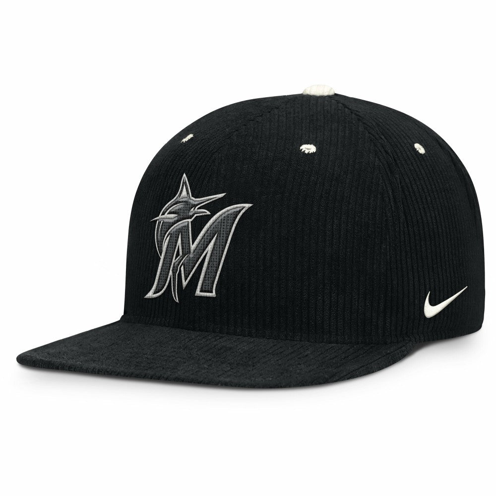 Miami Marlins Nike Pro Corduroy Structured Snapback Hat - MLB Hats