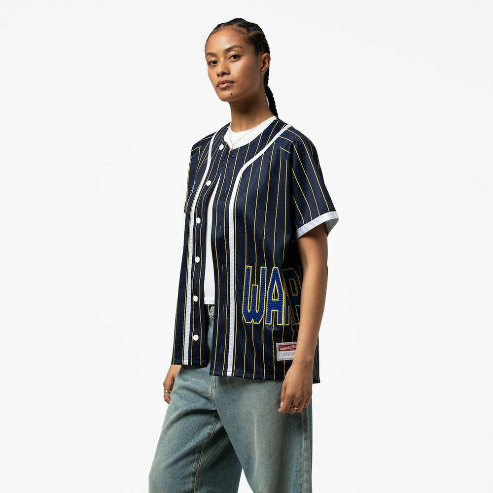 Blue Golden State Warriors x DANNIJO Women's Fashion Baseball Jersey sale | NBA