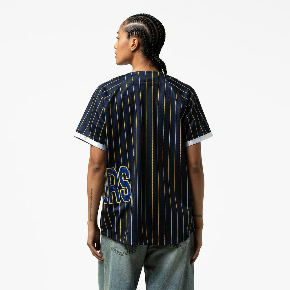 Blue Golden State Warriors x DANNIJO Women's Fashion Baseball Jersey sale | NBA