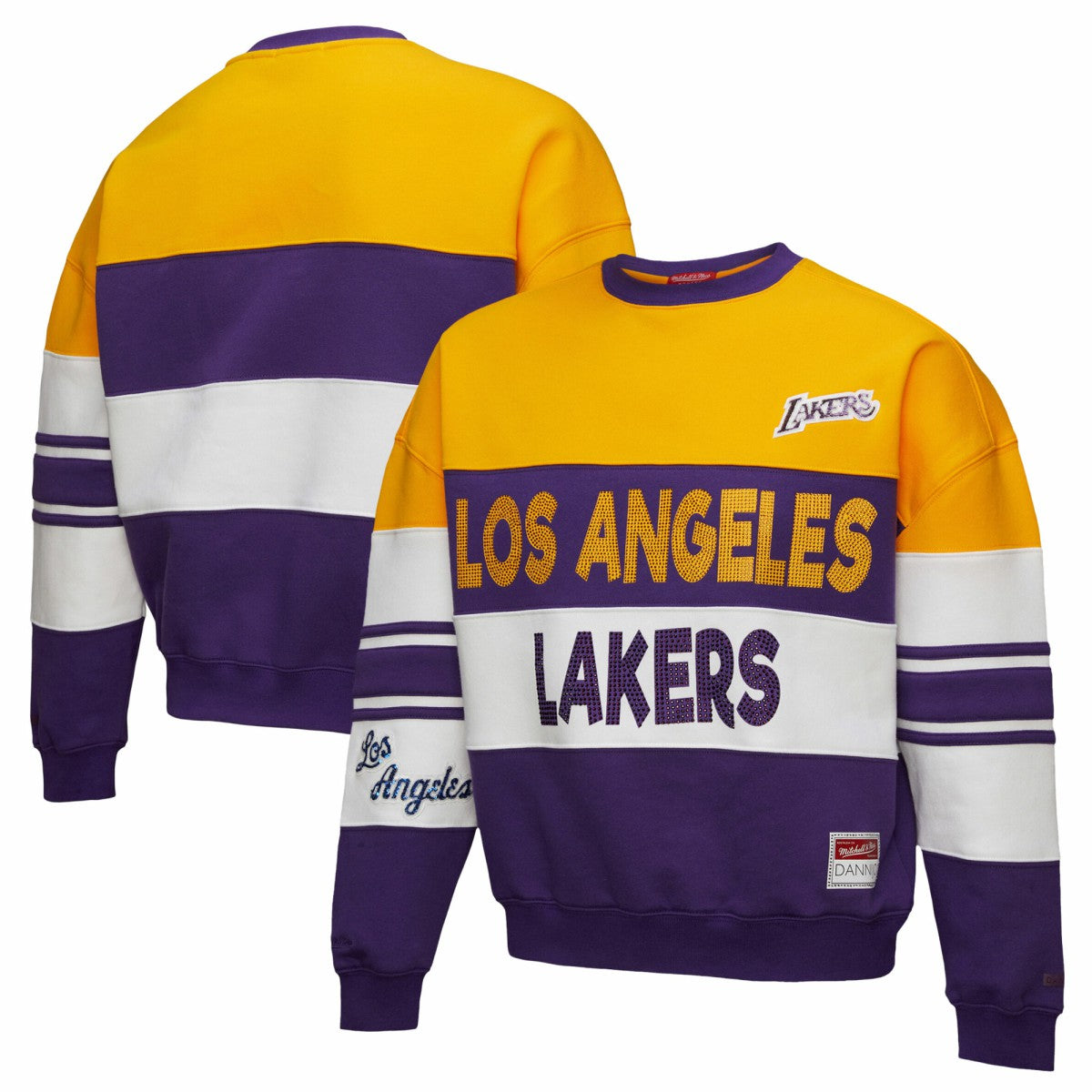 Gold/Purple Los Angeles Lakers x DANNIJO Women's Blocked Pullover Sweatshirt | NBA