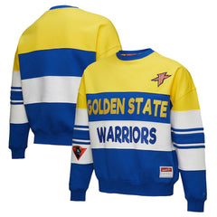Gold/Royal Golden State Warriors x DANNIJO Women's Blocked Pullover Sweatshirt sale | NBA