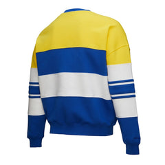 Gold/Royal Golden State Warriors x DANNIJO Women's Blocked Pullover Sweatshirt sale | NBA