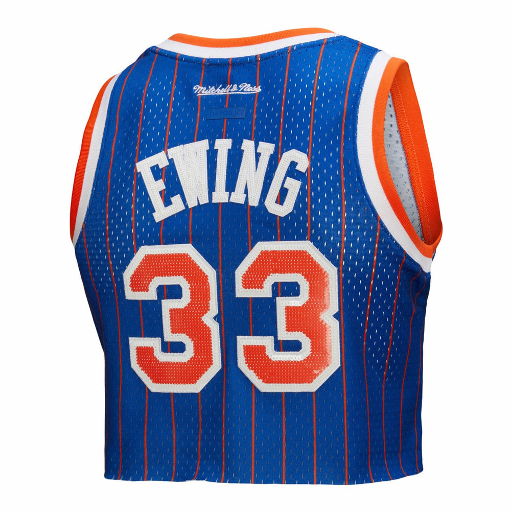 Royal Patrick Ewing New York Knicks x DANNIJO Women's Fashion Cropped Basketball Jersey | NBA