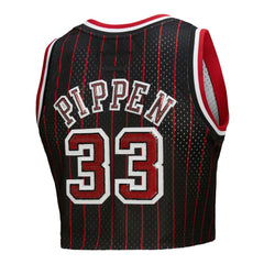 Black Scottie Pippen Chicago Bulls x DANNIJO Women's Fashion Cropped Basketball Jersey sale | NBA