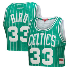 Kelly Green Larry Bird Boston Celtics x DANNIJO Women's Fashion Cropped Basketball Jersey | NBA