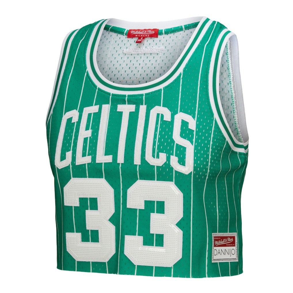 Kelly Green Larry Bird Boston Celtics x DANNIJO Women's Fashion Cropped Basketball Jersey | NBA