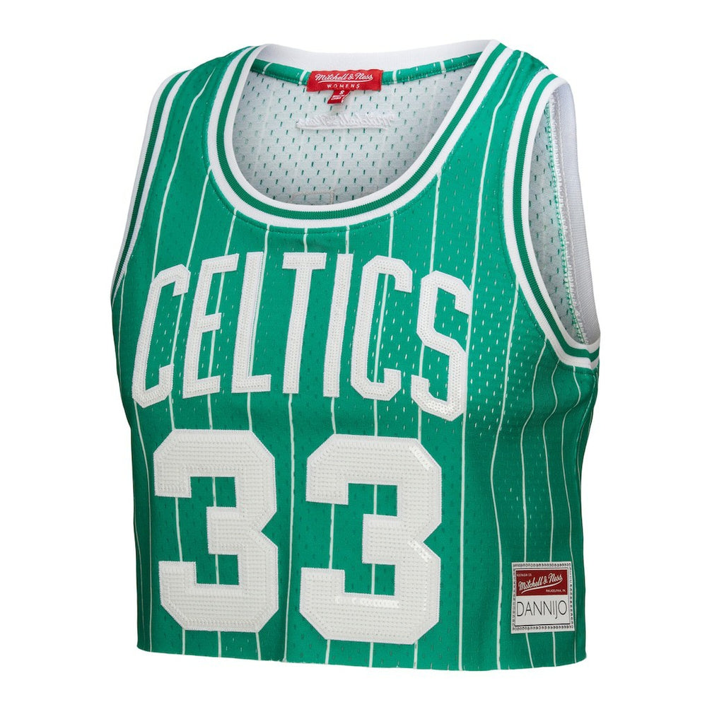 Kelly Green Larry Bird Boston Celtics x DANNIJO Women's Fashion Cropped Basketball Jersey | NBA