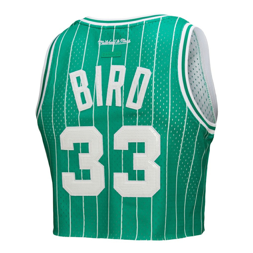 Kelly Green Larry Bird Boston Celtics x DANNIJO Women's Fashion Cropped Basketball Jersey | NBA