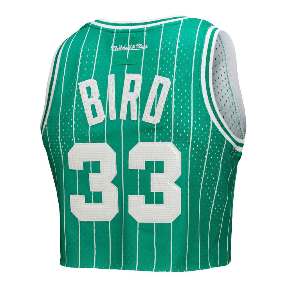 Kelly Green Larry Bird Boston Celtics x DANNIJO Women's Fashion Cropped Basketball Jersey | NBA