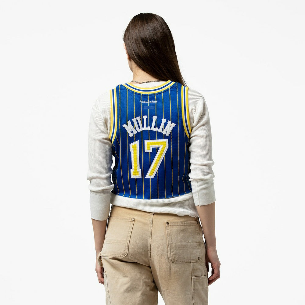 Royal Chris Mullin Golden State Warriors x DANNIJO Women's Fashion Cropped Basketball Jersey sale | NBA